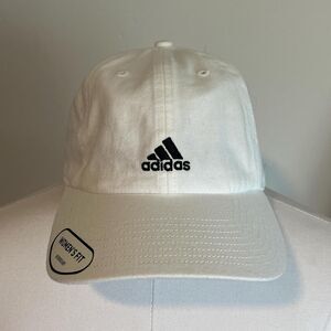 NWT Adidas white cotton cap with black logo